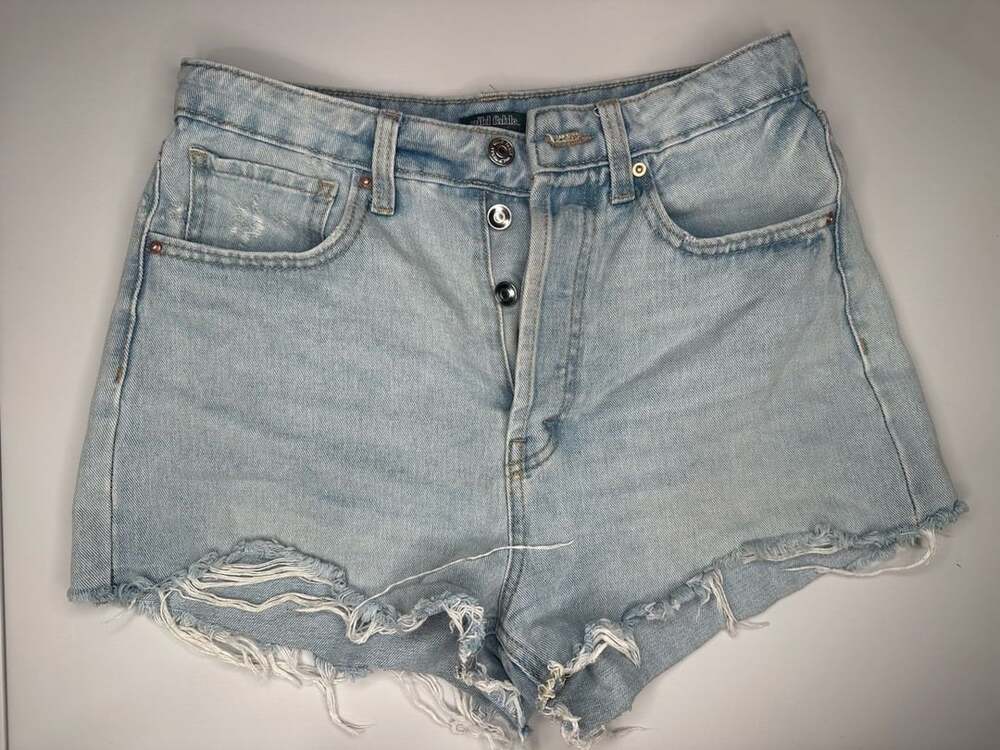 Wild Fable Light Wash Distressed Highest Rise Cutoff Denim Shorts Size 4